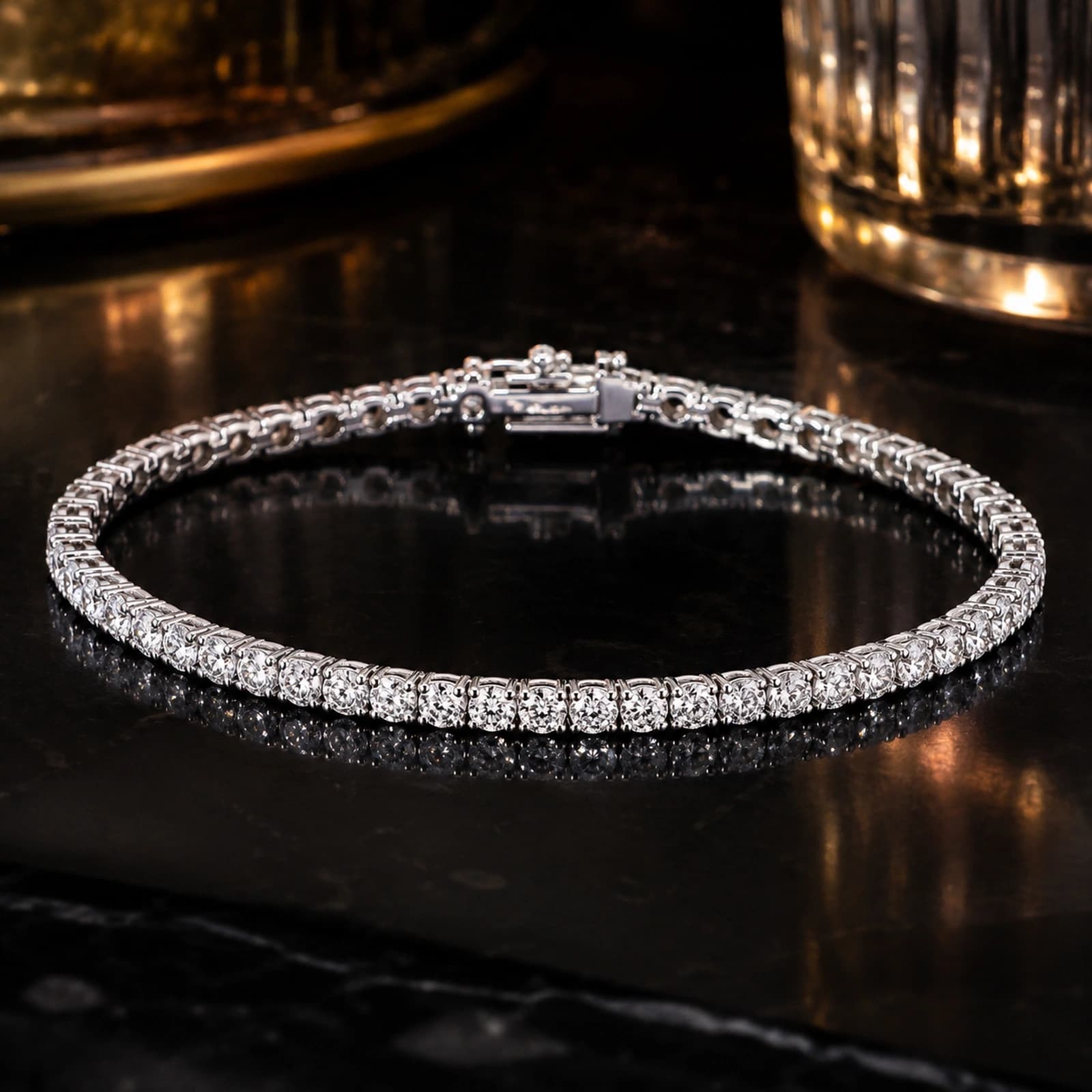 Bransoletka tenisowa slim 2.00 ct total 14K białe złoto