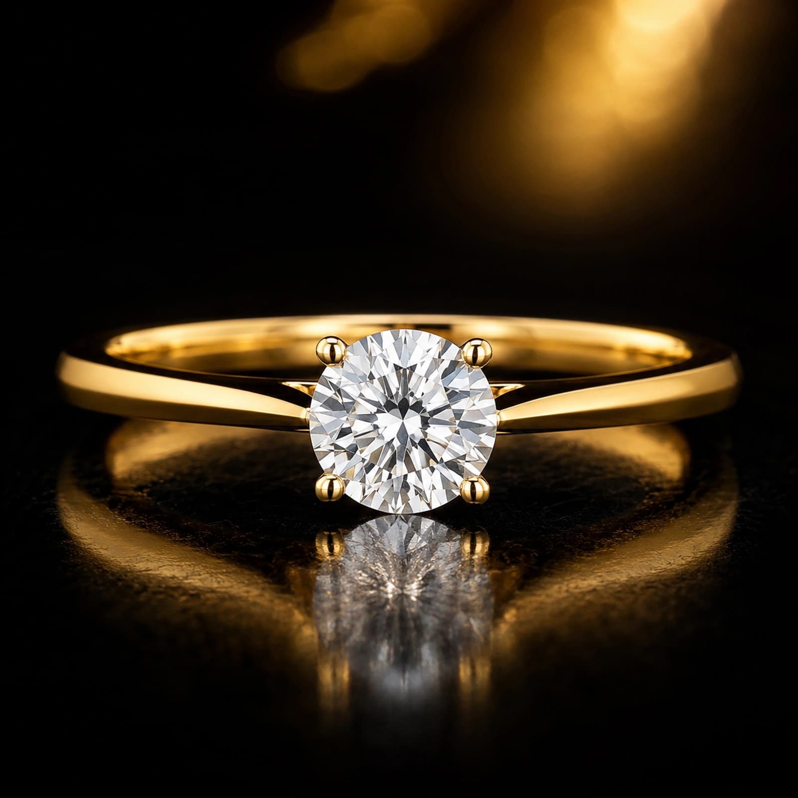 Pierścionek knife-edge solitaire 1.00 ct 14K żółte złoto